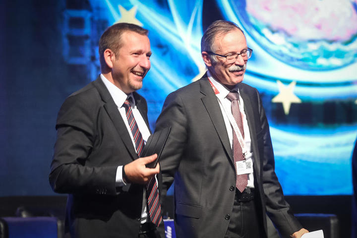 Poslovna konferenca Portoroz - PKP - Gregor Pilgram, CFO in član upravnega odbora Generali CEE Holding B.V. , Paolo Savona, zaslužni profesor politične ekonomije in nekdanji minister za industrijo v Italiji, Mojmir Mrak, profesor mednarodnih financ in eko